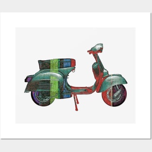 Vespa Piaggio Vintage Design Scooter Posters and Art